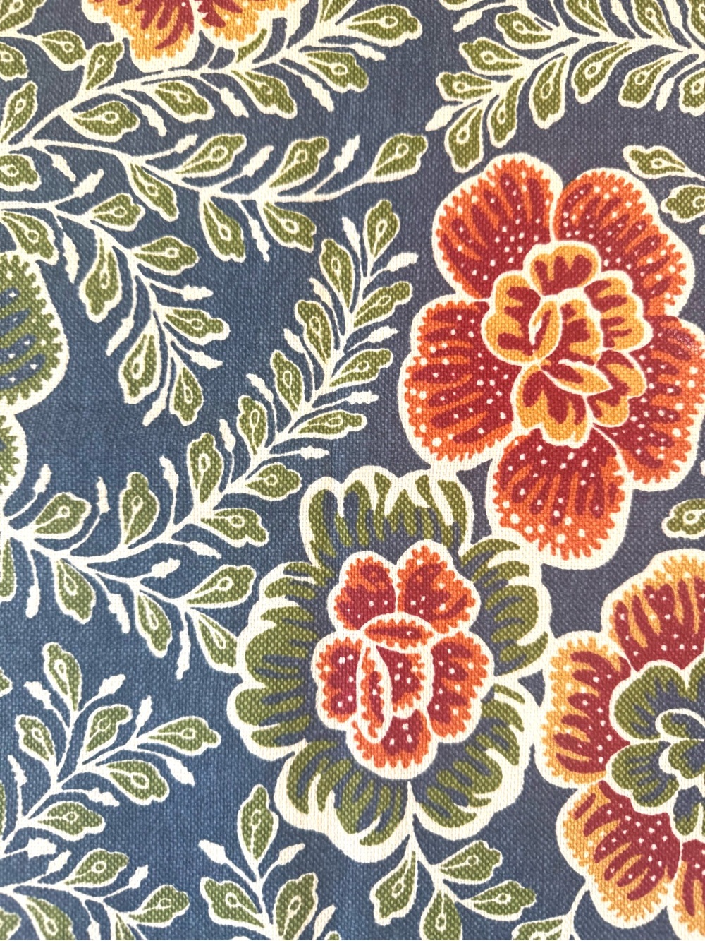 Pottery Barn Navy Floral Pillow Cover with Red and Green Blooms 16' X 26"